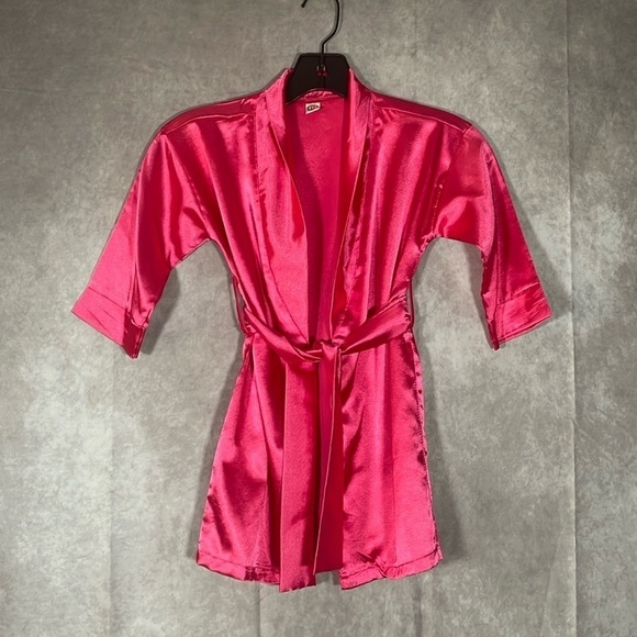 Other - Girls Hot Pink Satin Spa Bridesmaids Robe | See Measurements